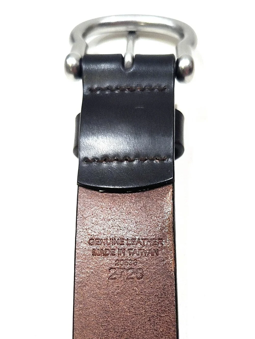 Southern Tide Men's Classic Black Leather Belt Size 38 Skipjack Shackle Buckle